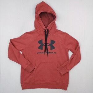 Under Armour Hoodie Womens Small Red Speckled Pullover Sweater Sweatshirt‎ Loose